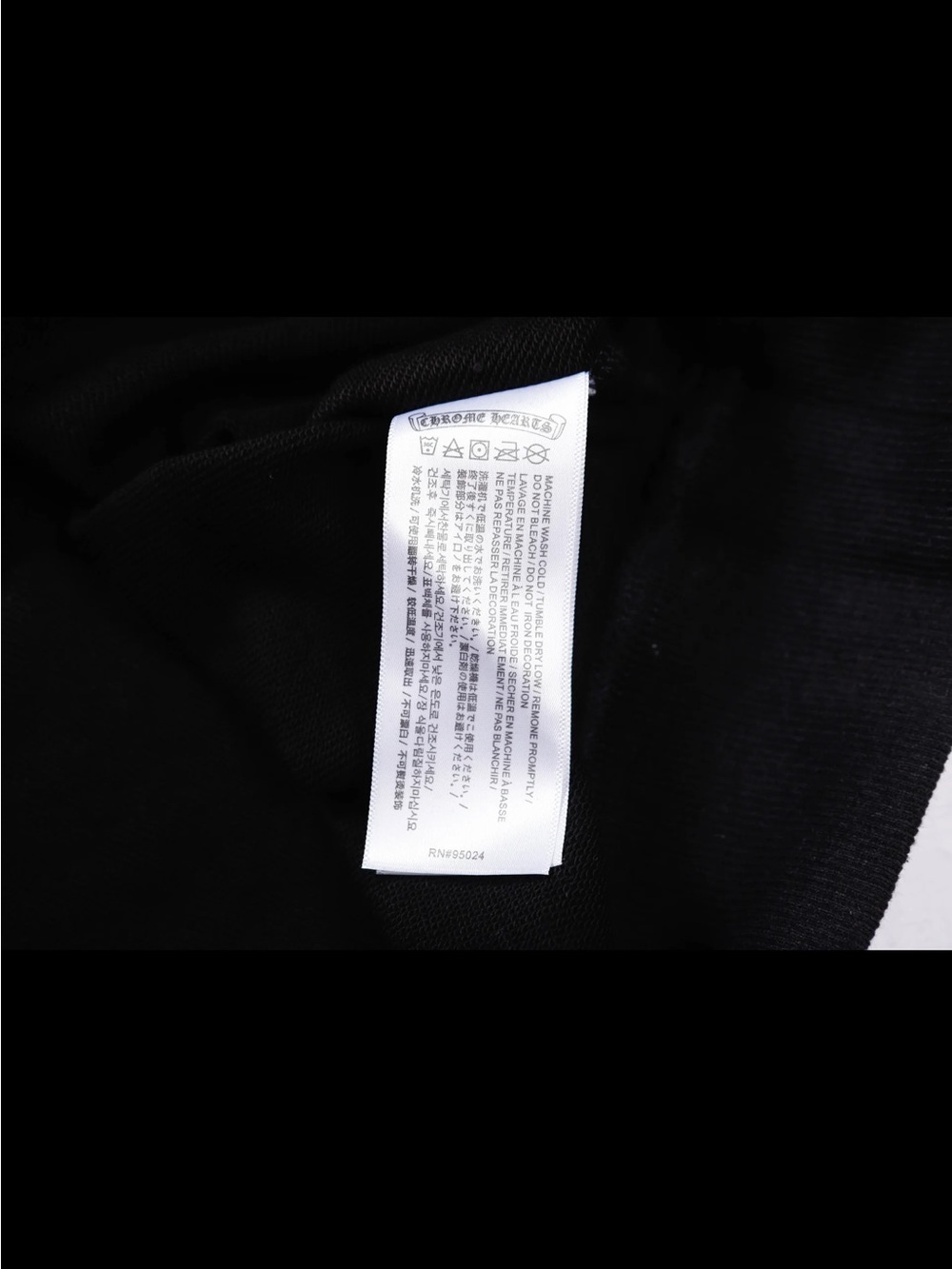 Chrome Hearts Black Hoodie with White Emblem and Light Blue Script - Picture 5 of 5